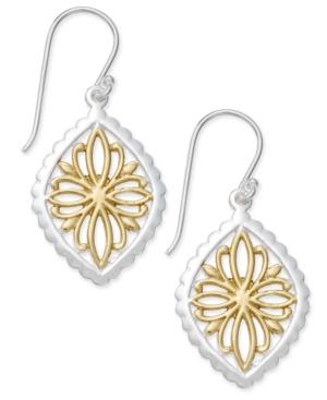 Giani Bernini Two-tone Openwork Drop Earrings In Sterling Silver And Gold-plated Sterling Silver, Only At Macy's