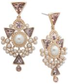 Givenchy Colored Stone & Imitation Pearl Drop Earrings