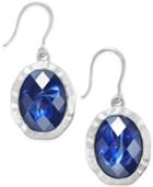 Charter Club Silver-tone Blue Crystal Drop Earrings, Only At Macy's