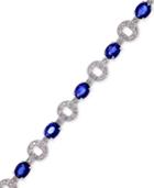 Royale Bleu By Effy Sapphire (5-1/8 Ct. T.w.) And Diamond (1/3 Ct. T.w.) Bracelet In 14k White Gold, Created For Macy's