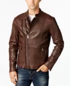 Armani Jeans Men's Pebbled Leather Jacket