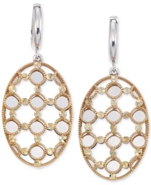 Sis By Simone I Smith Openwork Oval Drop Earrings In 14k Gold And Sterling Silver