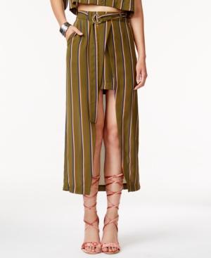 J.o.a. Striped High-low Wrap Skirt