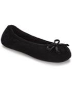 Isotoner Signature Terry Ballet Flat Slippers With Satin Bow
