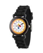 Gametime Nfl Pittsburgh Steelers Kids' Black Plastic Time Teacher Watch