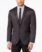 Kenneth Cole Reaction Men's Slim-fit Stretch Silver/black Mini-grid Dinner Jacket