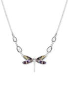 Lucky Brand Silver-tone Abalone-look Dragonfly Pendant Necklace