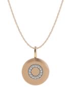 14k Rose Gold Necklace, Diamond Accent Letter O Disk Pendant