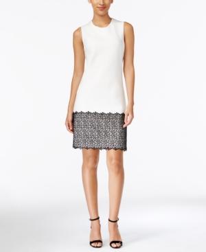 Calvin Klein Sleeveless Lace-trim Shift Dress
