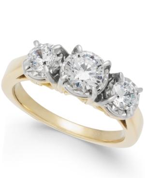 Diamond Trinity Engagement Ring (1 Ct. T.w.) In 14k Gold