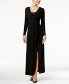 Thalia Sodi Draped Lace-trim Gown, Created For Macy's