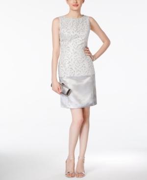 B Michael Sleeveless Brocade Sheath Dress