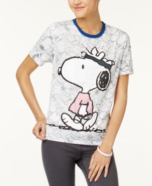 Peanuts X Love Tribe Juniors' Snoopy Graphic Ringer T-shirt