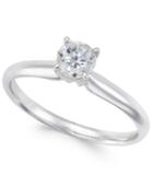 Diamond Solitaire Engagement Ring (1/2 Ct. T.w.) In 18k White Gold