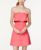 In Awe Of You By Awesomeness Tv Juniors' Flounce-knit Off-the-shoulder Popover Fit-and-flare Dress