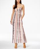 Karen Kane Snakeskin-print Pocketed Maxi Dress