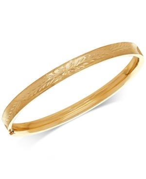 Patterned Bangle Bracelet In 10k Gold