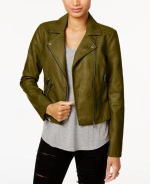 Coffeeshop Faux-leather Buckled Moto Jacket