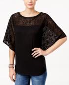 Style & Co. Lace-trim Poncho Top, Only At Macy's