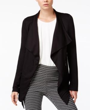 Bar Iii Zipper-detail Waterfall Cardigan, Only At Macy's