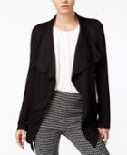Bar Iii Zipper-detail Waterfall Cardigan, Only At Macy's