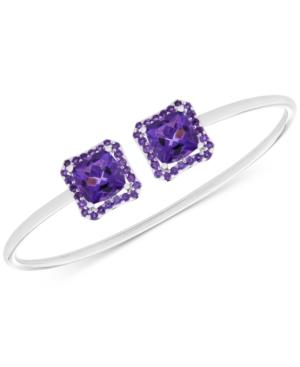 Amethyst Cuff Bangle Bracelet (5 Ct. T.w.) In Sterling Silver