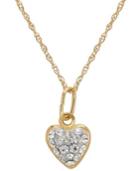 Children's 14k Gold Necklace, Crystal Heart Pendant
