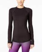 Ideology Base-layer Brush Lined Fleece Training Top, Only At Macy's