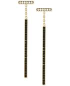 Vince Camuto Gold-tone Clear And Jet Crystal Linear Drop Earrings
