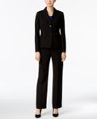 Le Suit Basketweave Two-button Pantsuit & Shell