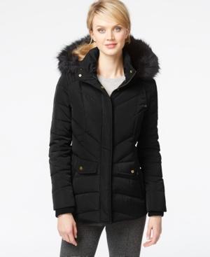 Jones New York Faux-fur Down Parka Jacket