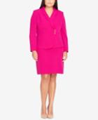Tahari Asl Plus Size Asymmetrical-front Skirt Suit