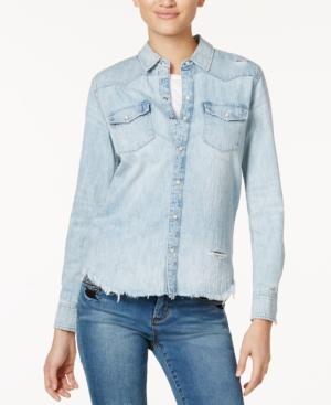 Lucky Brand Cotton Beaded Denim Shirt