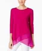 Alfani Chiffon Crossover-hem Top, Only At Macy's