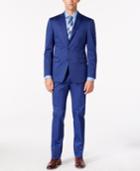 Calvin Klein X-fit Blue Cotton Solid Slim-fit Suit
