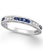Effy Bridal Diamond (1/10 Ct. T.w.) And Sapphire (1/3 Ct. T.w.) Ring In 18k White Gold