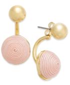 Inc International Concepts Gold-tone Wrapped Ball Stud Front & Back Earrings, Only At Macy's