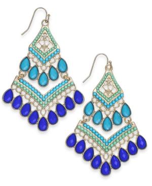 I.n.c. Gold-tone Stone & Bead Drop Earrings, Created For Macy's