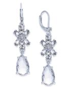 Kate Spade New York Silver-tone Crystal Drop Earrings