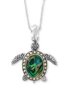 Effy Paua Shell Turtle 18 Pendant Necklace In Sterling Silver & 18k Gold