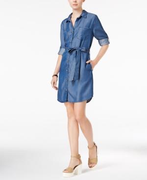 Velvet Heart Anita Tab-sleeve Chambray Shirtdress