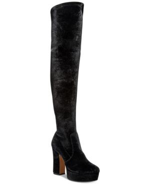 Avec Les Filles Linnea Over-the-knee Velvet Boots Women's Shoes