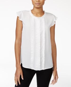 Maison Jules Linen Ruffled Top, Only At Macy's