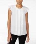 Maison Jules Linen Ruffled Top, Only At Macy's