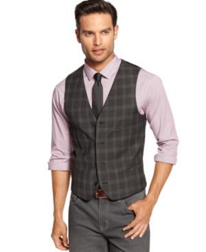 Alfani Vest, Plaid Vest