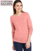 Jm Collection Crew Neck Solid Button-sleeve Sweater