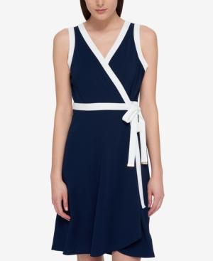 Tommy Hilfiger Sleeveless Wrap Dress, Only At Macy's
