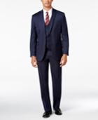 Kenneth Cole Reaction Men's Slim-fit Navy Tonal Striped Vested Suit