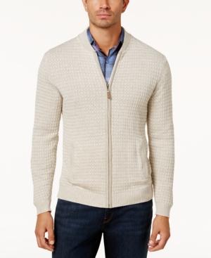 Tasso Elba Men's Textured Zip-front Cardigan, Created For Macy's
