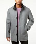Kenneth Cole Men's Single-breasted Charcoal Solid Car Coat